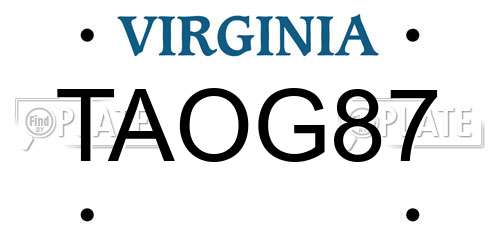 TAOG87 Virginia License Plate