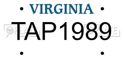 TAP1989 Virginia License Plate