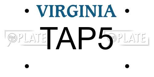 TAP5 Virginia License Plate