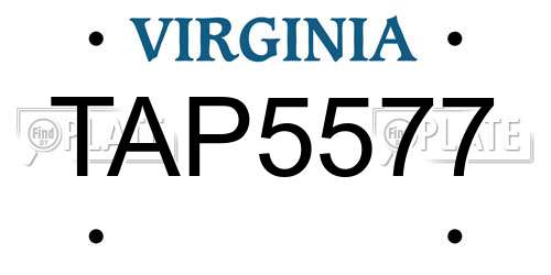 TAP5577 Virginia License Plate
