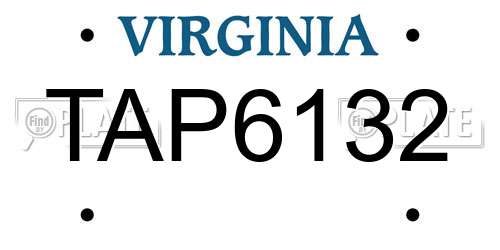 TAP6132 Virginia License Plate