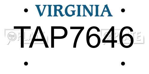 TAP7646 Virginia License Plate