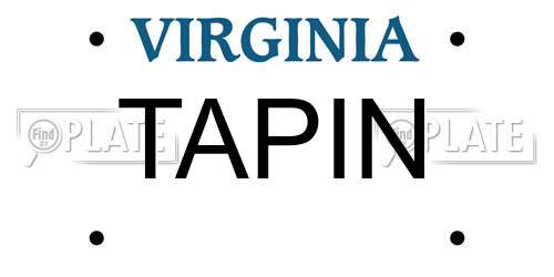 TAPIN Virginia License Plate