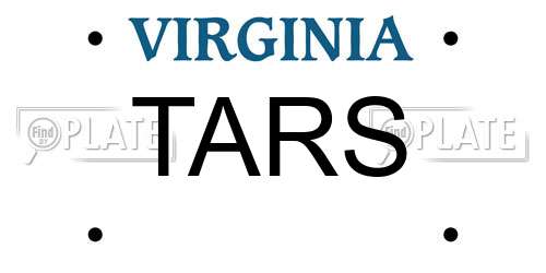 TARS Virginia License Plate
