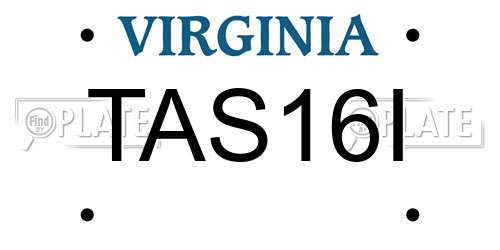 TAS16I Virginia License Plate