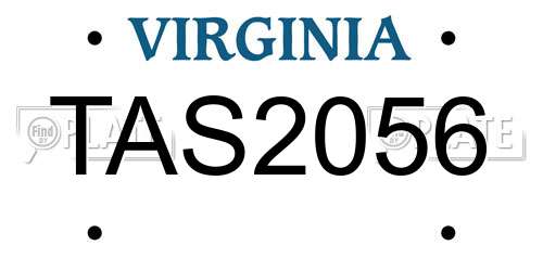 TAS2056 Virginia License Plate