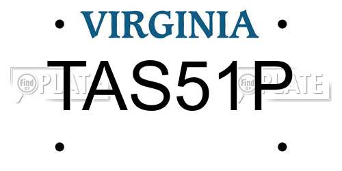 TAS51P Virginia License Plate