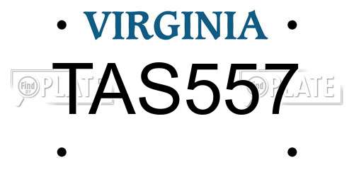 TAS557 Virginia License Plate