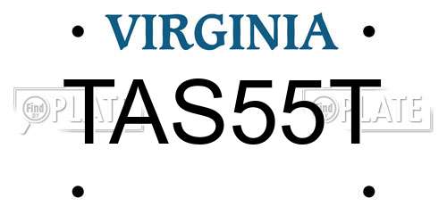 TAS55T Virginia License Plate