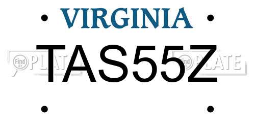 TAS55Z Virginia License Plate