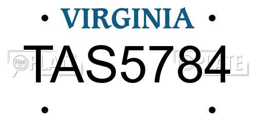 TAS5784 Virginia License Plate
