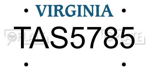 TAS5785 Virginia License Plate