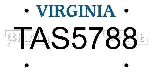 TAS5788 Virginia License Plate