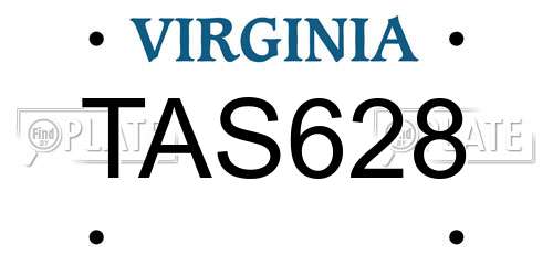 TAS628 Virginia License Plate