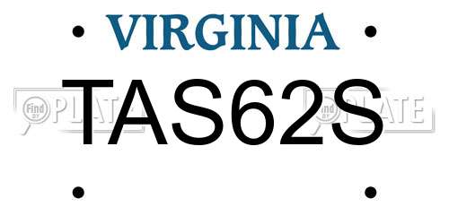 TAS62S Virginia License Plate