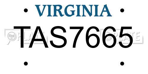 TAS7665 Virginia License Plate