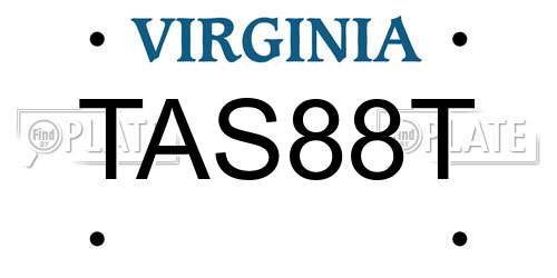TAS88T Virginia License Plate