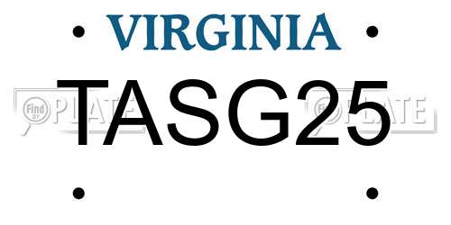 TASG25 Virginia License Plate