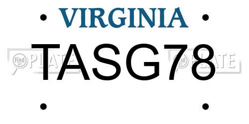 TASG78 Virginia License Plate