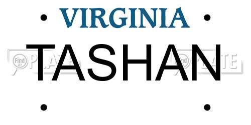 TASHAN Virginia License Plate
