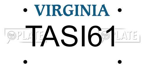TASI61 Virginia License Plate