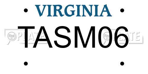 TASM06 Virginia License Plate