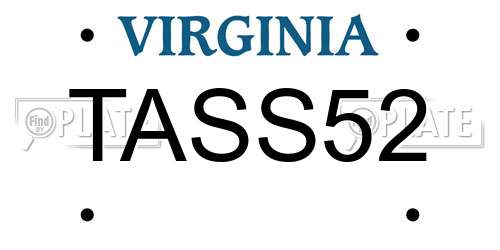 TASS52 Virginia License Plate