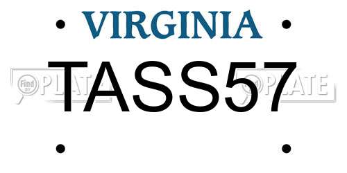 TASS57 Virginia License Plate