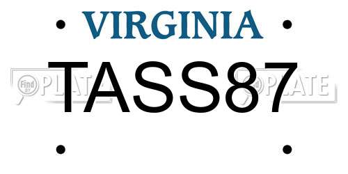TASS87 Virginia License Plate