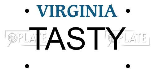 TASTY Virginia License Plate