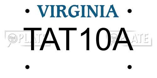 TAT10A Virginia License Plate