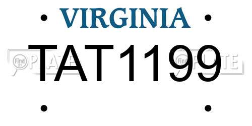 TAT1199 Virginia License Plate
