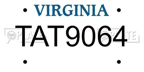 TAT9064 Virginia License Plate