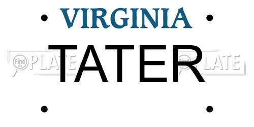 TATER Virginia License Plate