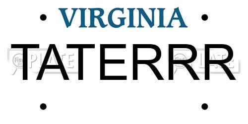 TATERRR Virginia License Plate