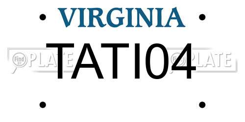 TATI04 Virginia License Plate