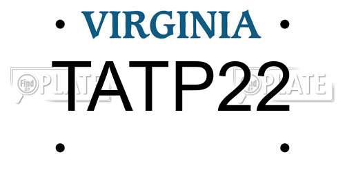 TATP22 Virginia License Plate