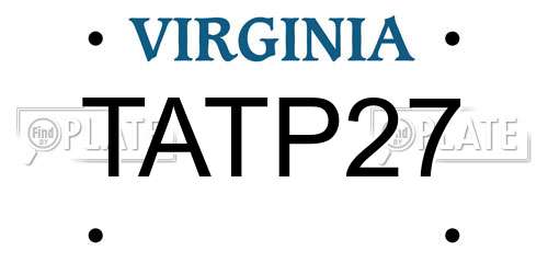TATP27 Virginia License Plate
