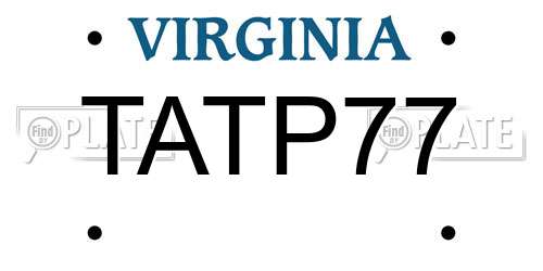 TATP77 Virginia License Plate