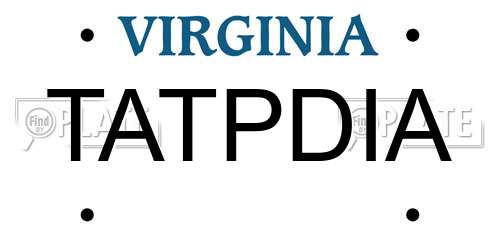 TATPDIA Virginia License Plate