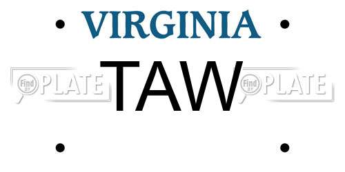 TAW Virginia License Plate