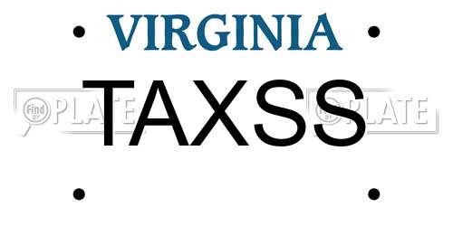 TAXSS Virginia License Plate