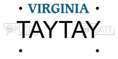 TAYTAY Virginia License Plate