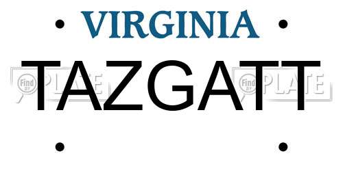 TAZGATT Virginia License Plate