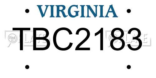 TBC2183 Virginia License Plate