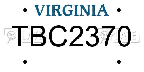 TBC2370 Virginia License Plate