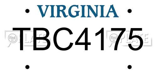 TBC4175 Virginia License Plate