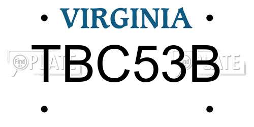 TBC53B Virginia License Plate