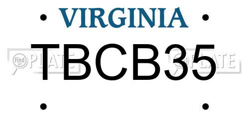 TBCB35 Virginia License Plate