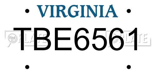 TBE6561 Virginia License Plate